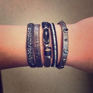 GOOD WORKS LAYERED BRACELET WITH QUOTES